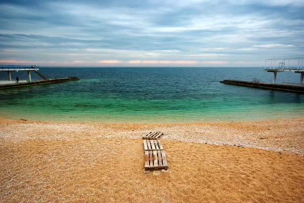 Plaża w nudne Pogoda — Zdjęcie stockowe