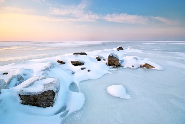 Pedra no gelo — Fotografia de Stock
