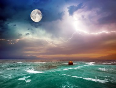 Storm on the sea clipart