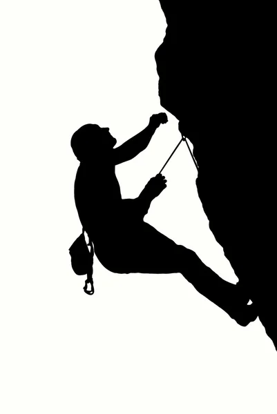 Silhouette of climber at the sunset. — Stock Photo, Image