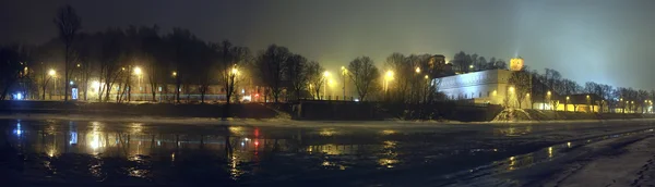 Vilnius panorama på natten — Stockfoto