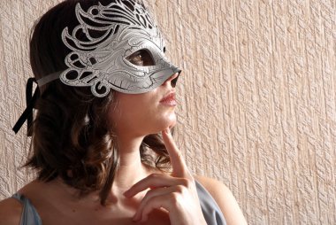 Woman in masquerade mask clipart