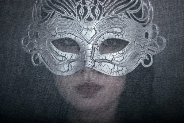 Umění portrétu žena v masce — Stock fotografie