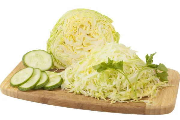 Erken lahana salatalık salatası ile — Stok fotoğraf