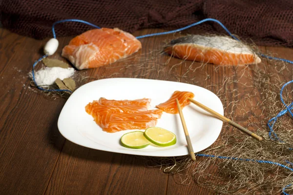 Still Life com salmão norueguês — Fotografia de Stock