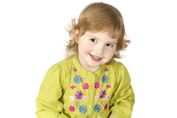 一个微笑的小女孩的画像 — 图库照片