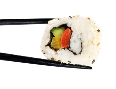 Rolls of sushi isolated on white clipart