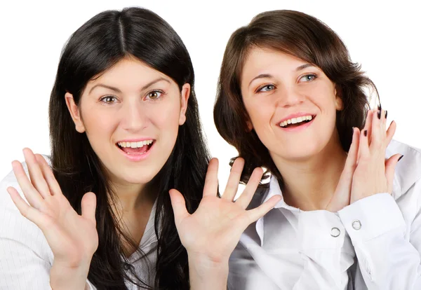 Two happy young girls — Stock Photo, Image