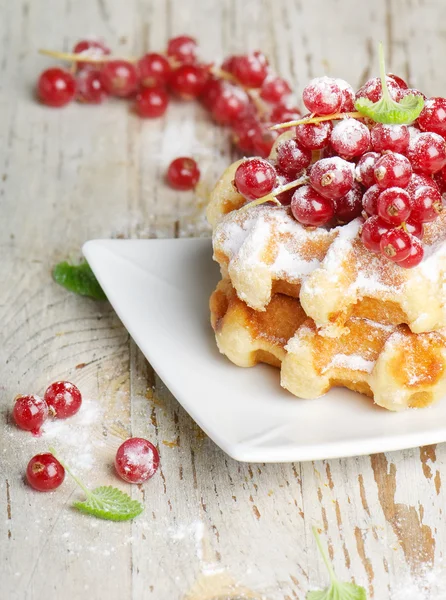 çilek ile Belçika waffle