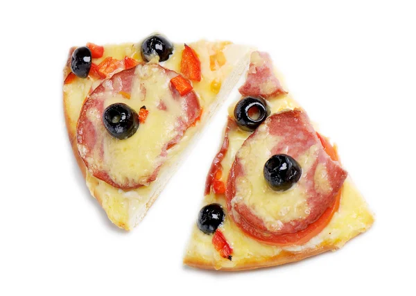 Pizza isolerad på vitt — Stockfoto