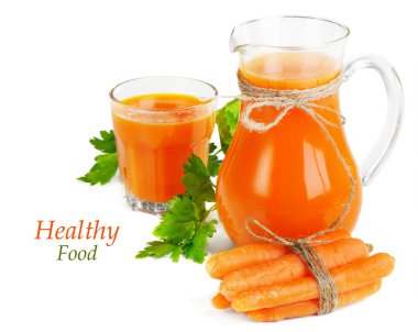 Healthy food - carrots and carrots juice clipart