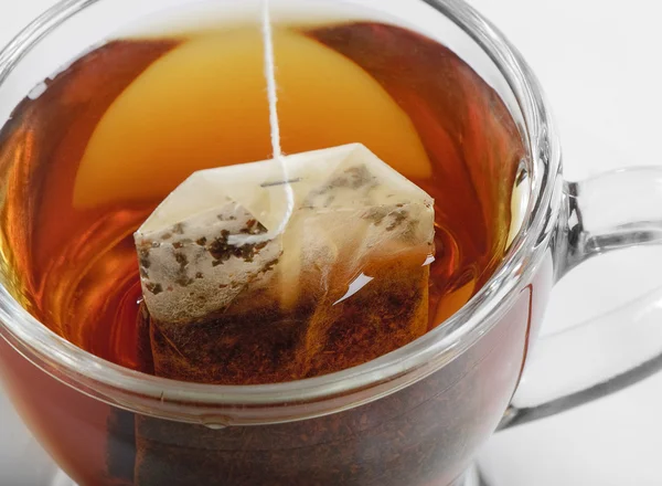 Tebag in tea cup — Stock Photo, Image