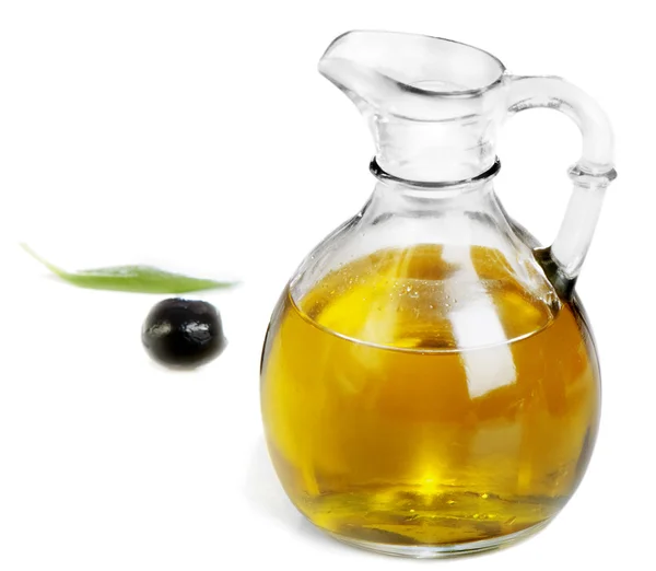 Olive oil and black olive — Stock Photo, Image