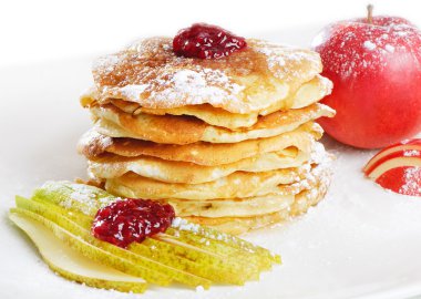 Pancakes powdered with sugar clipart