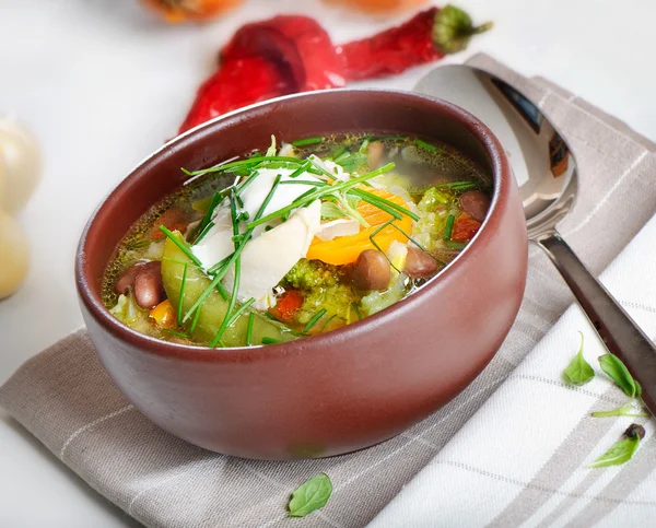 Miska zupy warzywnej — Zdjęcie stockowe