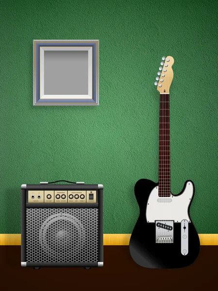 Gitarr med förstärkare — Stockfoto