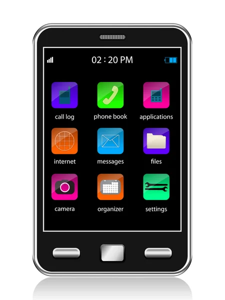 Touchscreen smartphone — Stock Vector