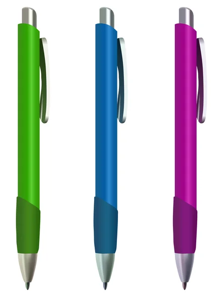 Set of colored pens — Stock Vector