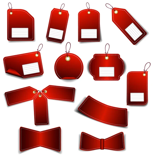 Set adesivos vermelhos —  Vetores de Stock