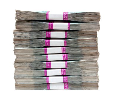 Million rubles - stack of bills in packs clipart