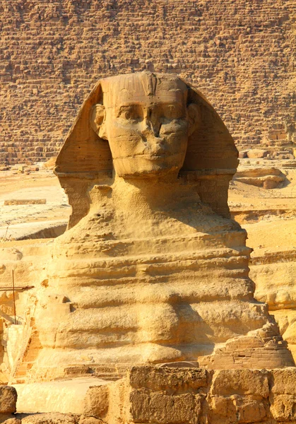 Египет Сфинкс и пирамида в Гизе — стоковое фото