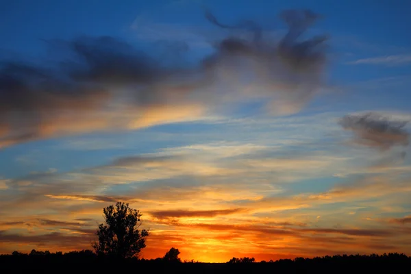 Güzel gün batımı ile gökyüzü manzara — Stok fotoğraf