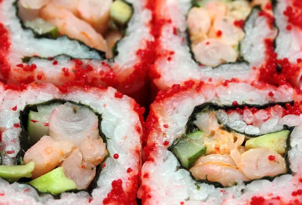 Rolos e sushi macro — Fotografia de Stock