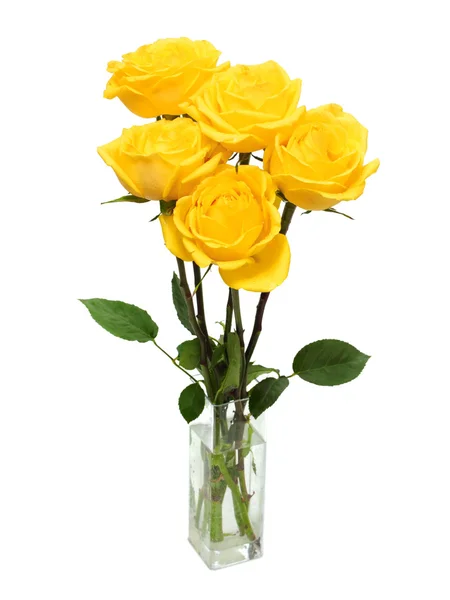 Kukkakimppu keltaisia ruusuja — kuvapankkivalokuva
