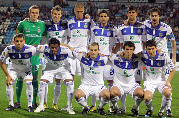 FC Dynamo Kyiv team pose for a group photo