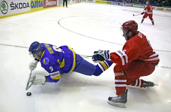 Ice-hockey game Ukraine vs Poland Stock Image
