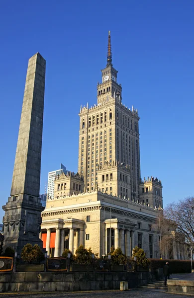 Bau des Kultur- und Wissenschaftspalastes in Warschau — Stockfoto