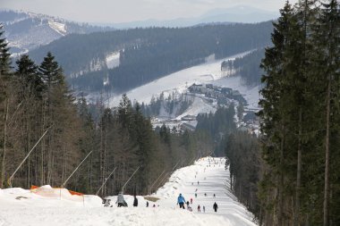 Bukovel Ski Resort, Carpathians, Ukraine clipart