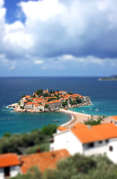 Sveti stefan wyspa na Adriatyku, Czarnogóra — Zdjęcie stockowe