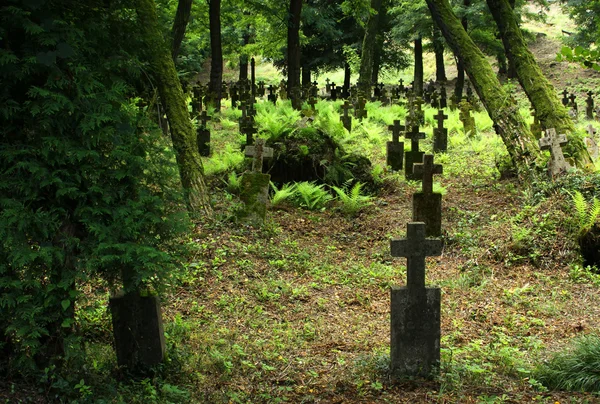 Oude begraafplaats in khust, Oekraïne — Stockfoto