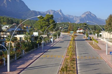 Street of City of Kemer, Antalya province, Turkey clipart