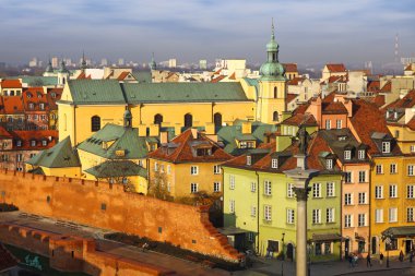 Old Town Square (Plac Zamkowy) in Warsaw, Poland clipart