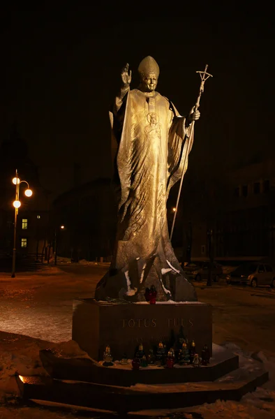 Estatua del Papa Juan Pablo II en Katowice, Polonia — Foto de Stock