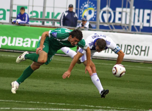 Andrij Sevcsenko a Dinamo Kijev és az Karpaty Artem Fedetskyy — Stock Fotó