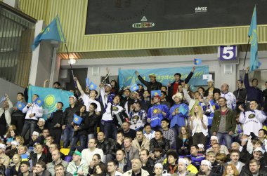 Kazakhstan ice-hockey supporters clipart