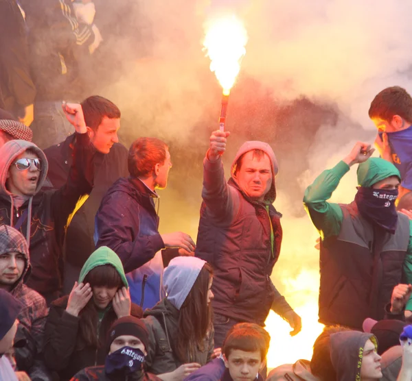 FC dynamo Kiev ultra anhängare — Stockfoto