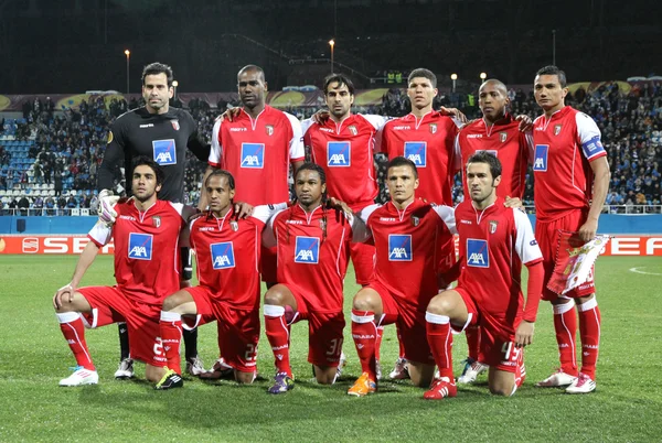 SC Braga команди представляють для групових фотографій — стокове фото