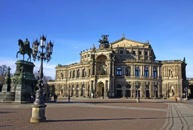 Saxon State Opera house at Theaterplatz in Dresden, Germany clipart