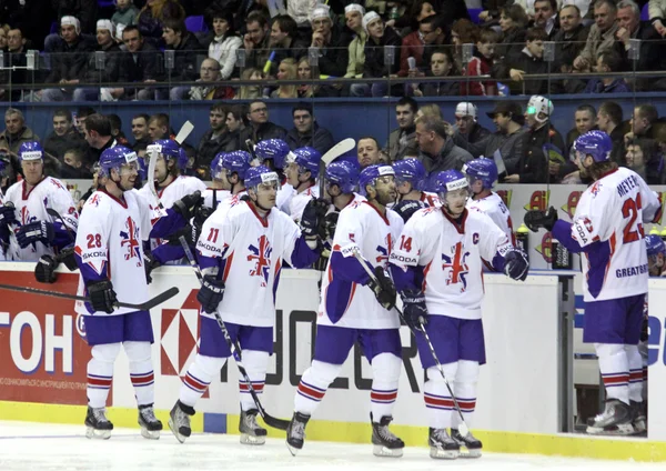 Hockey su ghiaccio. Ucraina contro Gran Bretagna — Foto Stock