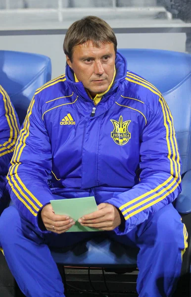 Seleção ucraniana de futebol segundo treinador Aliaksandr Hatskevich — Fotografia de Stock