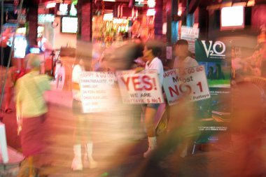 Nightlife at walking street in Pattaya clipart