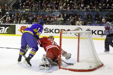 Ice-hockey game Ukraine vs Poland clipart