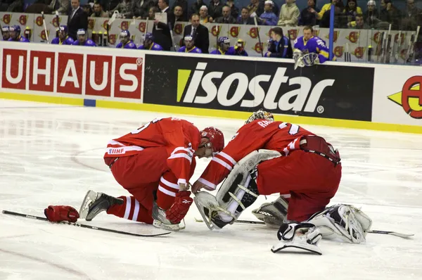 冰上曲棍球游戏乌克兰 vs 波兰 — 图库照片