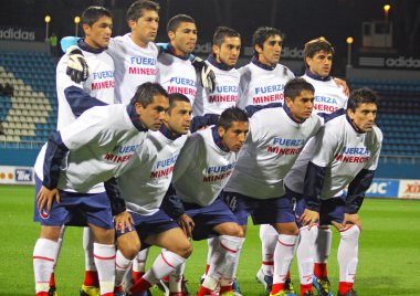Şili Millî Futbol takım bir grup fotoğrafı için poz