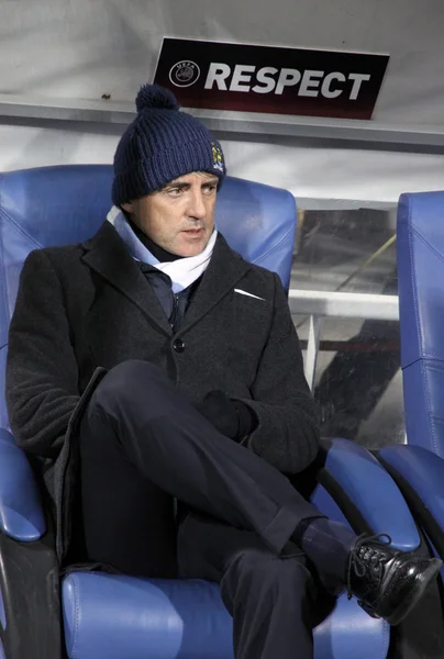 Allenatore del Manchester City FC Roberto Mancini — Foto Stock