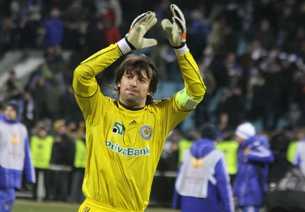 Goalkeeper Oleksandr Shovkovskyi of Dynamo Kyiv — Stock Photo, Image